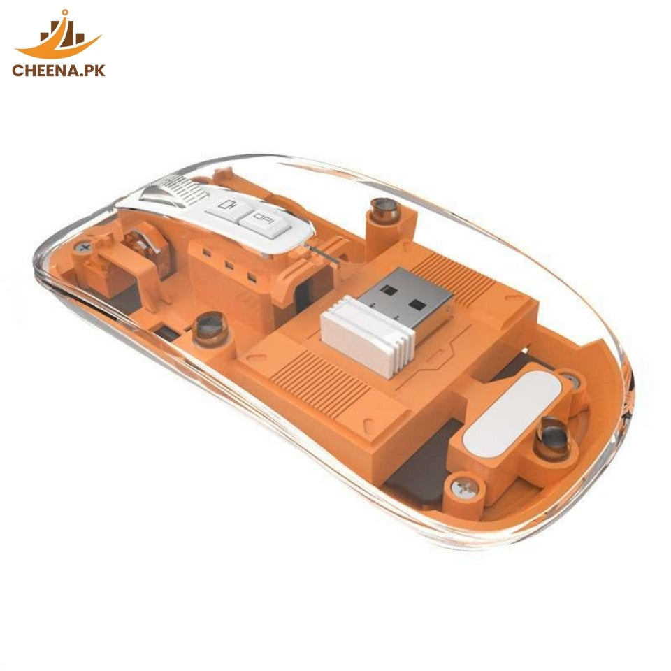 Transparent Wireless + Bluetooth Dual-Mode Rechargeable Mouse