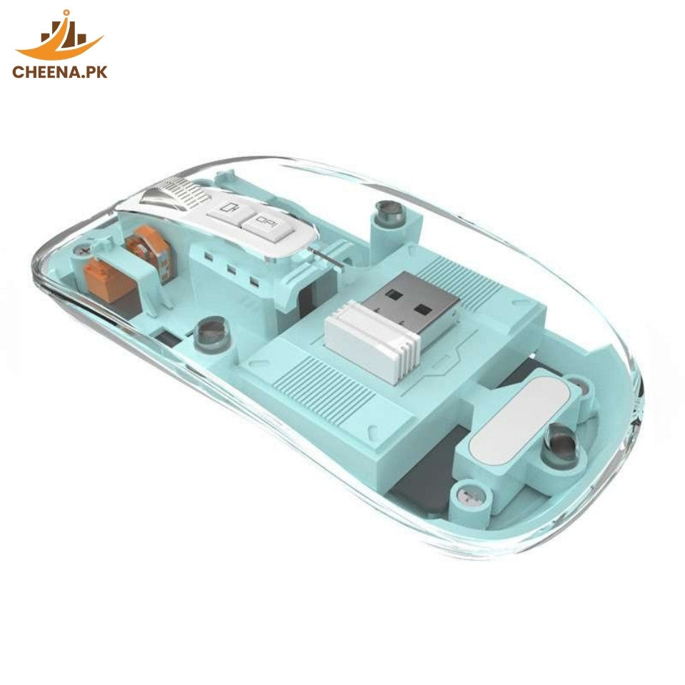 Transparent Wireless + Bluetooth Dual-Mode Rechargeable Mouse