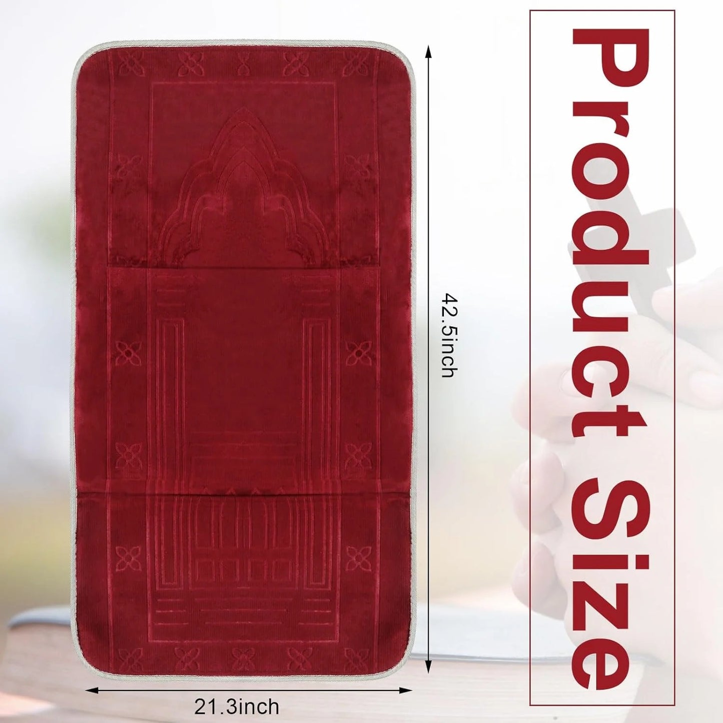 Premium Quality Foldable Musallah Prayer Rug with Back Rest